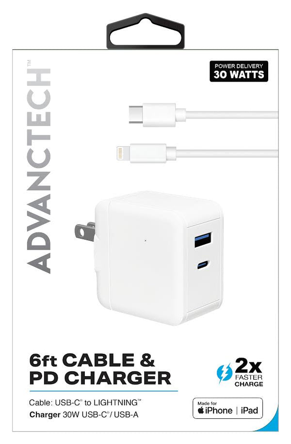 30W PD AC Charger with 6FT USB-C to MFI Cable SKU: 82018