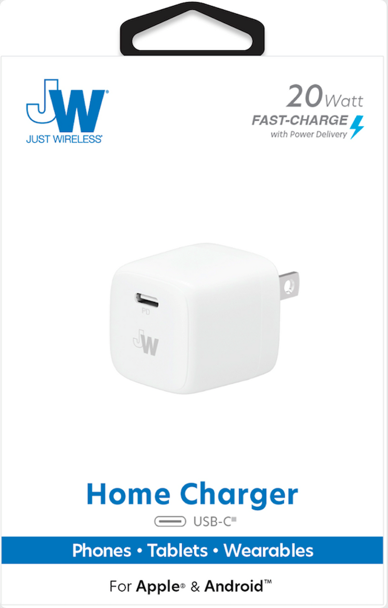Mini Home Charger GaN Technology Single USB-C Port 20W Power Deliver No Cable White
