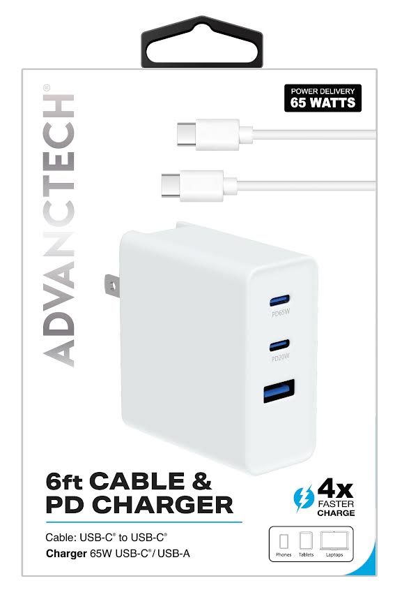 65W PD Triple USB with C to C Cable SKU: 82055