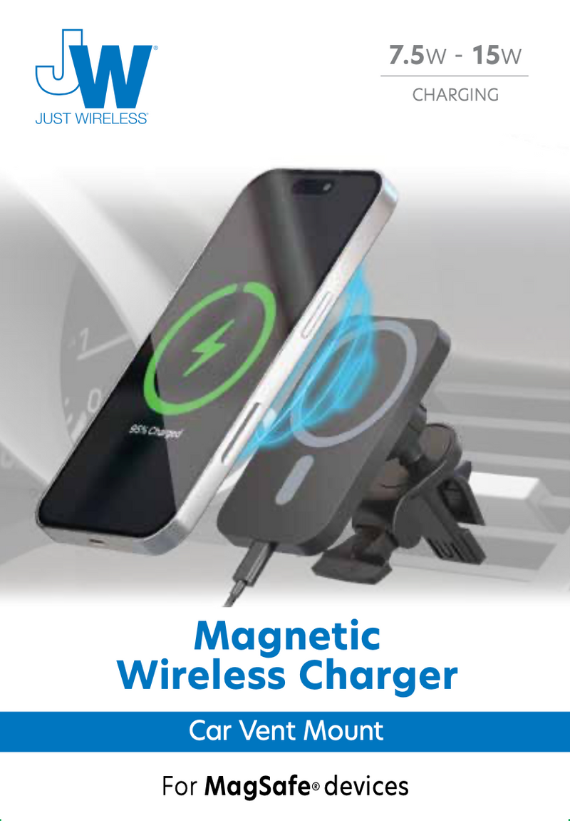 Magnetic Wireless Charging Vent Mount 15 Watt