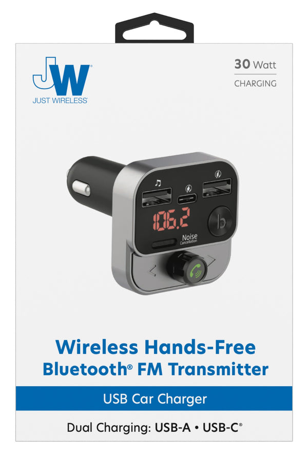 30W Wireless Hands-Free Bluetooth FM Transmitter