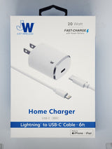 Home Charger Lightning To USB-C Apple Certified 6 FT 20 WATTS SKU:04189