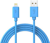 Apple Certified Lightning to USB-A Cable. 6ft - Blue SKU: 20534