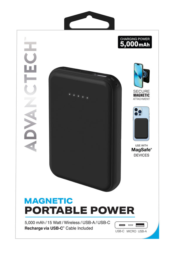 5000 mAh Magnetic Power Bank - Black SKU: 82060