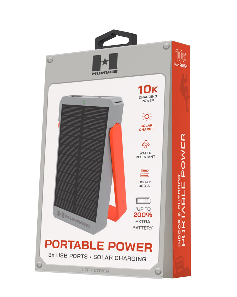 Humvee 10,000mAh Solar Power Bank with Stand