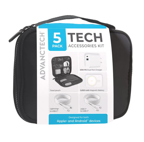 5-in-1 Tech Travel Kit – Universal Charging Set with Battery & Cables