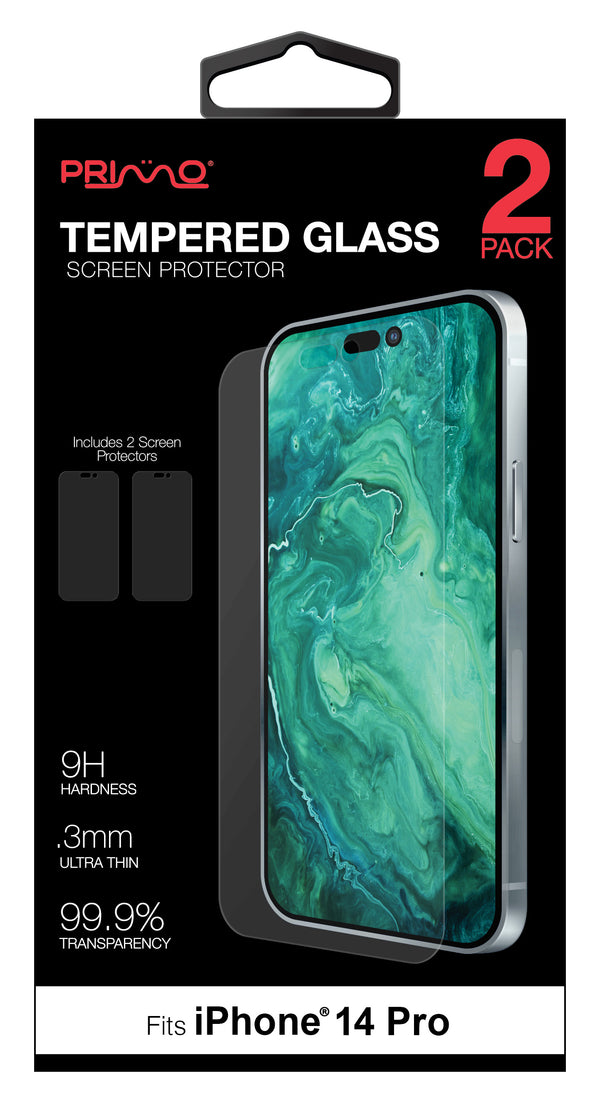 2 Pack Tempered Glass for iPhone 14 Pro