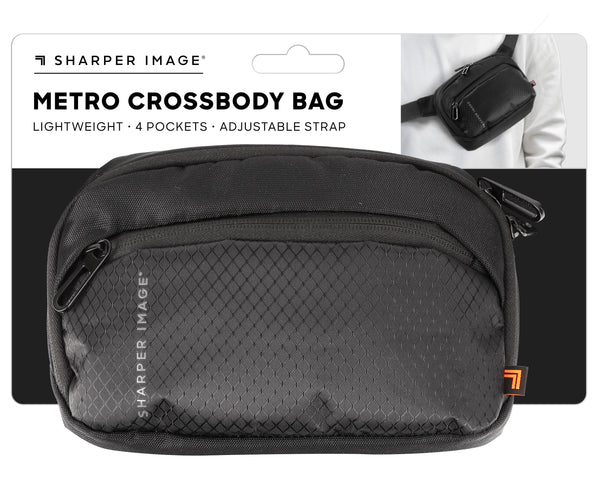 Sharper Image Metro Crossbody Sling Bag Black