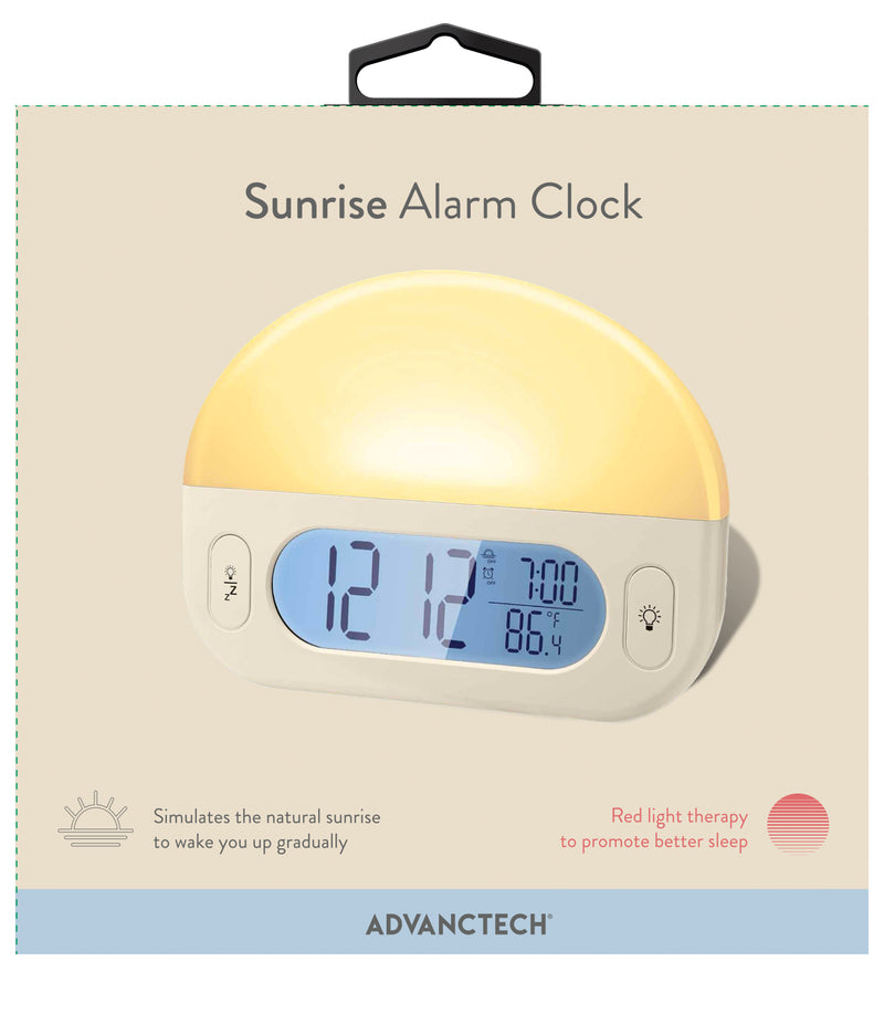 Wake Up to Sunrise Alarm Clock with Red LED Therapy Lighting