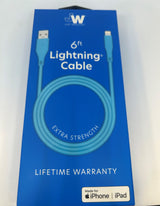 Apple Certified Lightning to USB-A Cable. 6ft - Blue SKU: 20534