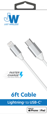 Apple Certified Lighting to USB-C Cable Power Delivery Extra Strength SR 6ft - White SKU 05216