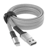 Apple 8-Pin Lightning  to USB-A Braided Flat Cable  +Cord Management 6ft – Graphite SKU 05204